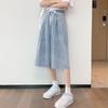 Plus Size High-Waisted Denim Capris - Summer Thin, Loose, Wide-Leg Mid-Length Pants (Fits Up to 200 Jin)