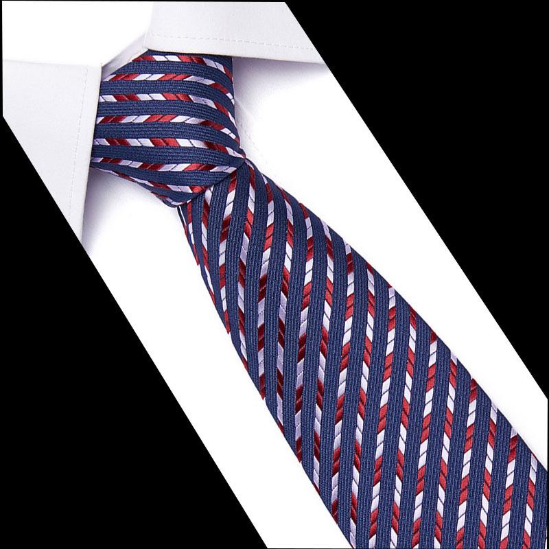 Men's 7.5cm Jacquard Polyester Striped Tie for Formal Business or Interviews