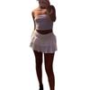 Cross-border Retro Style Irregular Ruched Lace-up Low Waist Skirt