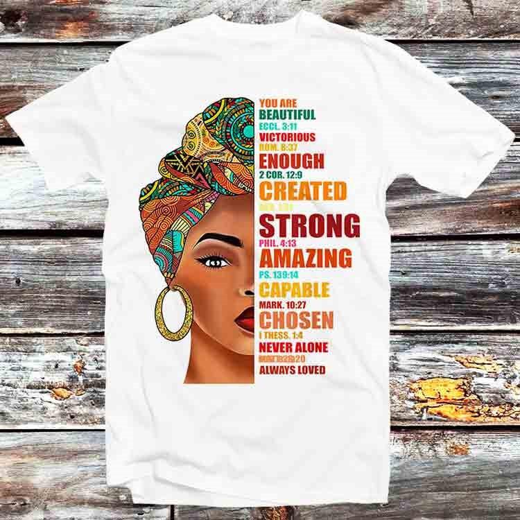 

Black Queen You Are Beautiful Never Alone Always Loved T Shirt B1146 M