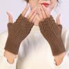 Women Girls Elastic Candy Color Arm Warmers Fingerless  Mittens Thick Warm Knitted Gloves