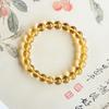 Brazilian Yellow Citrine Bracelet for Women & Men - Golden Orange Stone of Wealth, Single Strand Gift Accessory for Best Friend.