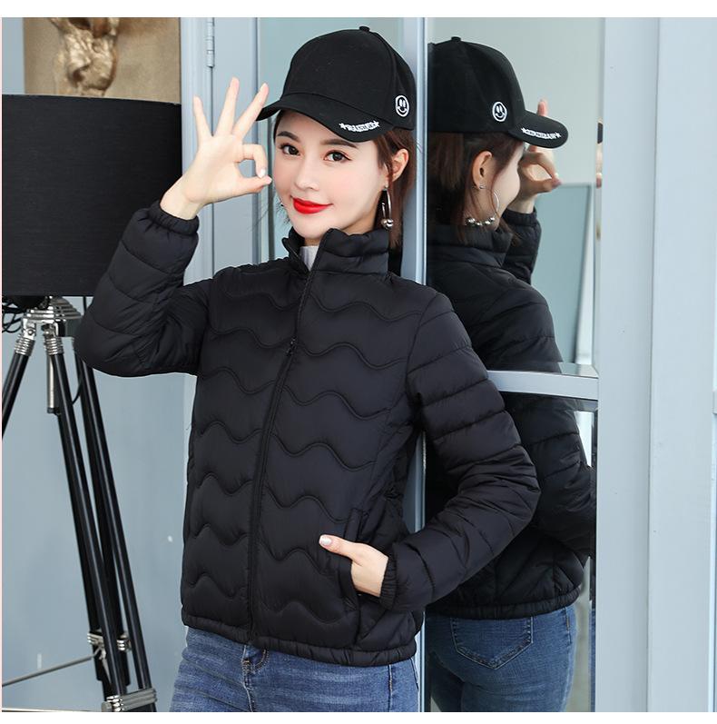 New light and thin cotton-padded clothes women's short short slim-fitting down cotton-padded clothes student stand-up collar cotton-padded jacket autu