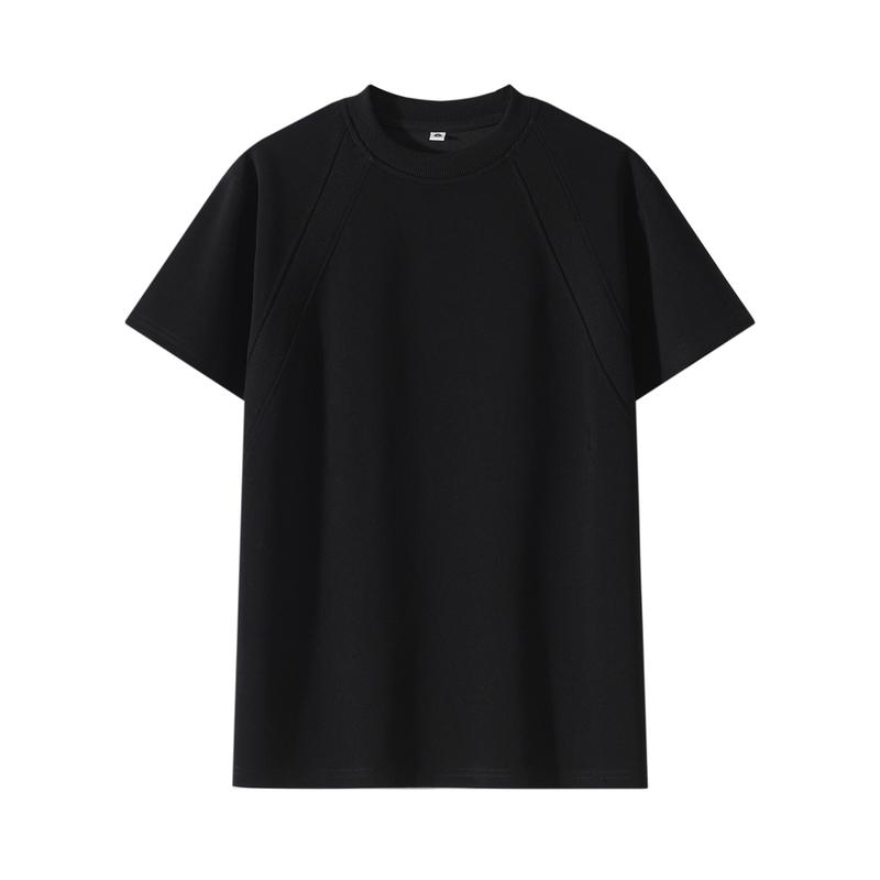 Cotton T-sleeve Men's Spliced Ice Silk Short-sleeved Men's Cool T-shirt Men's Dropped Shoulder Sleeves Short-sleeved Men's