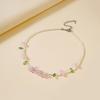 Trendy Resin Necklace Purple/Yellow Floral Leaf  Pendant Neckchains for Wedding Bridal Jewelry Unique Shape Ornaments