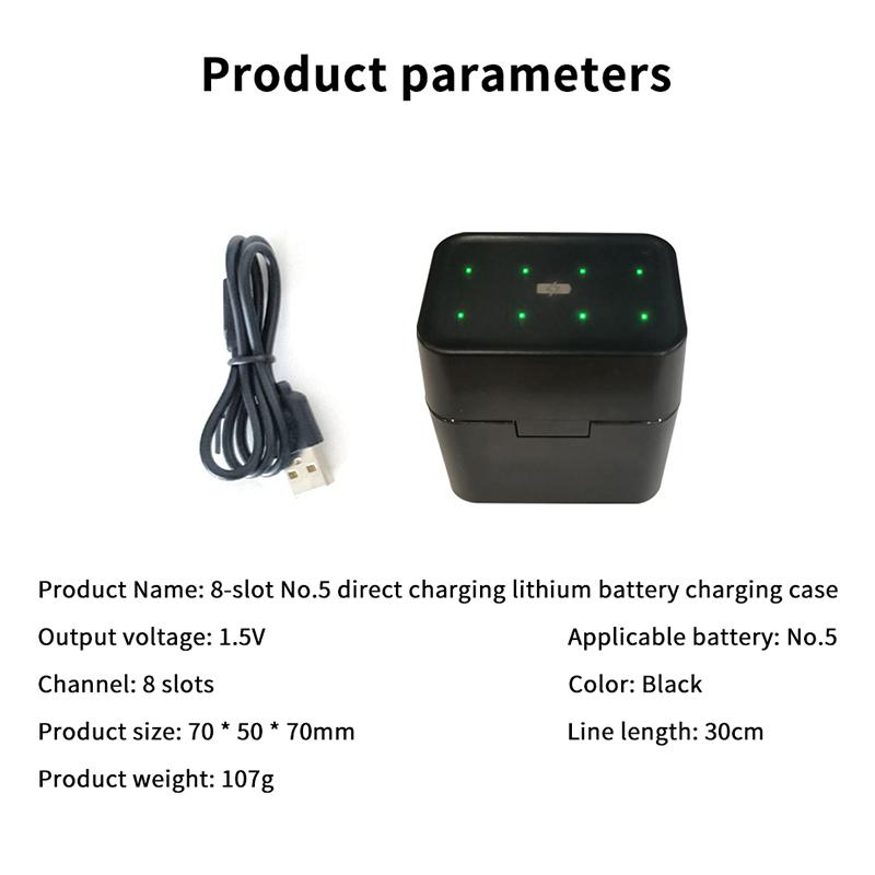 8-Slots 1.5V Aa Battery Charger Type-C Rechargeable Lithium Ion Batteries Intelligent Usb Box For Remote Control Toys Tool