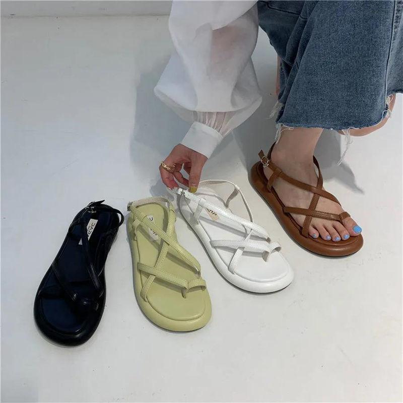 Platform Shoes Design Sense Niche French Retro Sandals Roman Shoes Spring and Summer Muffin Shoes Women's Shoes Summer