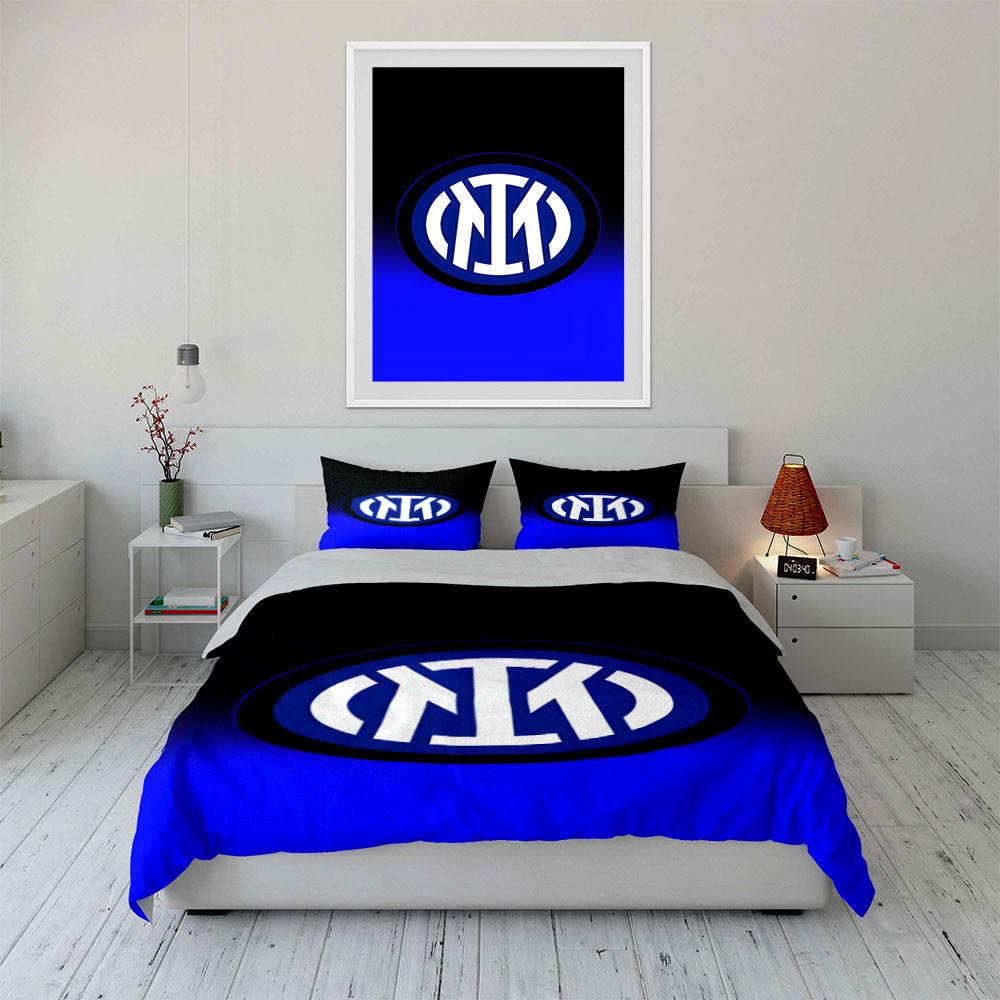 Inter Milan Logo Pattern. Bedding Sets Duvet Cover Sets Duvet Covers Pillowcases(1 * Duvet Cover 2 * Pillowcases Without Duvet Insert)
