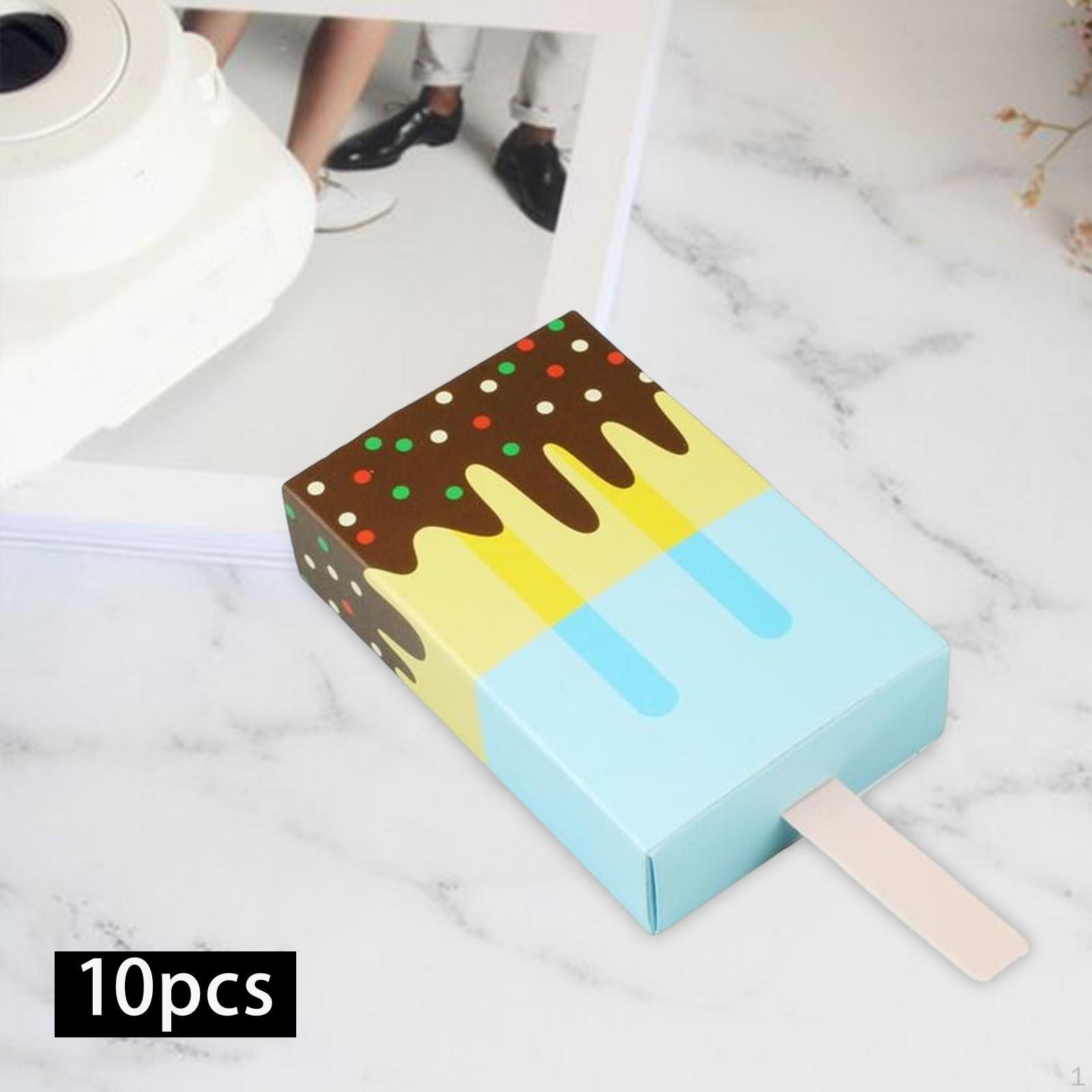 

10 Pcs Paper Ice Cream Box Candy Boxes s for Baby Shower Favors синій