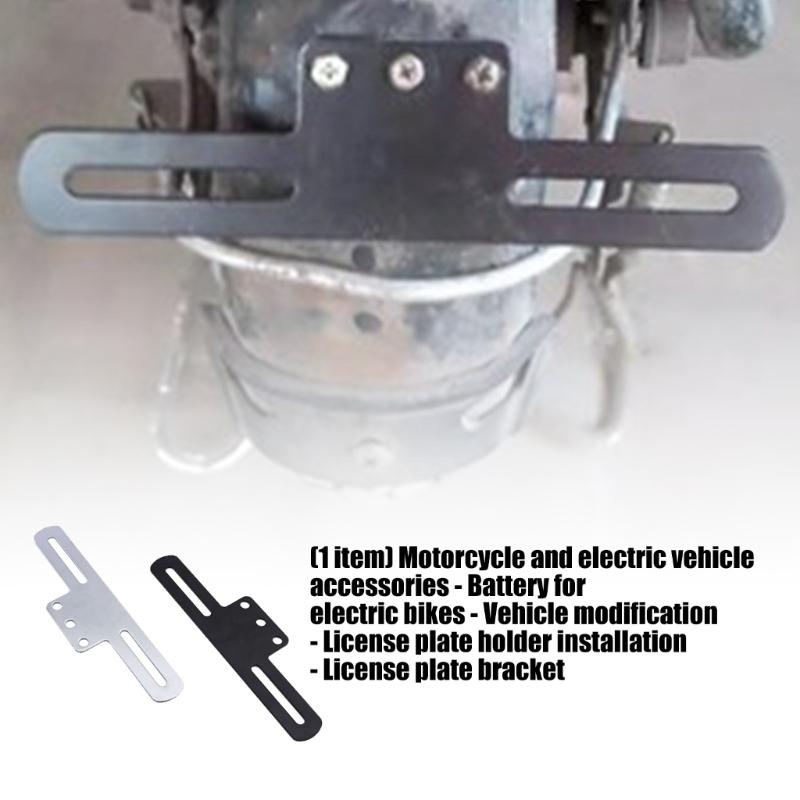 License Plate Mounting Bracket for Motorcycle Rear Plate Replacement, Metal Support Part for Electric Bike, 1 Piece