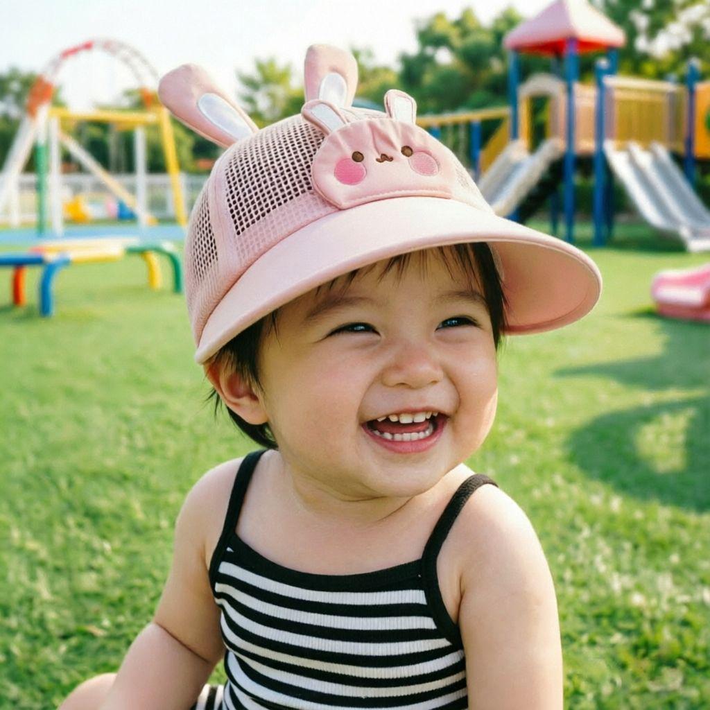 Kids' Summer Sun Protection Mesh Hat with Wide Brim - Cute Duckbill Baseball Cap for Boys and Girls