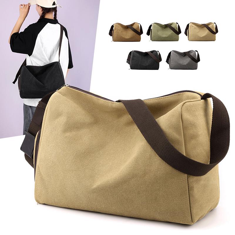 Men's and women's same messenger bag Women's casual simple canvas Tooling luggage bag Sports belt shoes warehouse fitness yoga bag