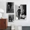 Černobílý komediální mistr Charlie Chaplin a Chlapec Filmové plakáty Plátno Tištěný obraz Nástěnné umění Obrázky Pokoj Domácí dekorace