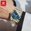 OLEVS Men's Watch Dual Calendar Display Waterproof Luminous Original Luxury Diamond Watch Fashion Men's Watch