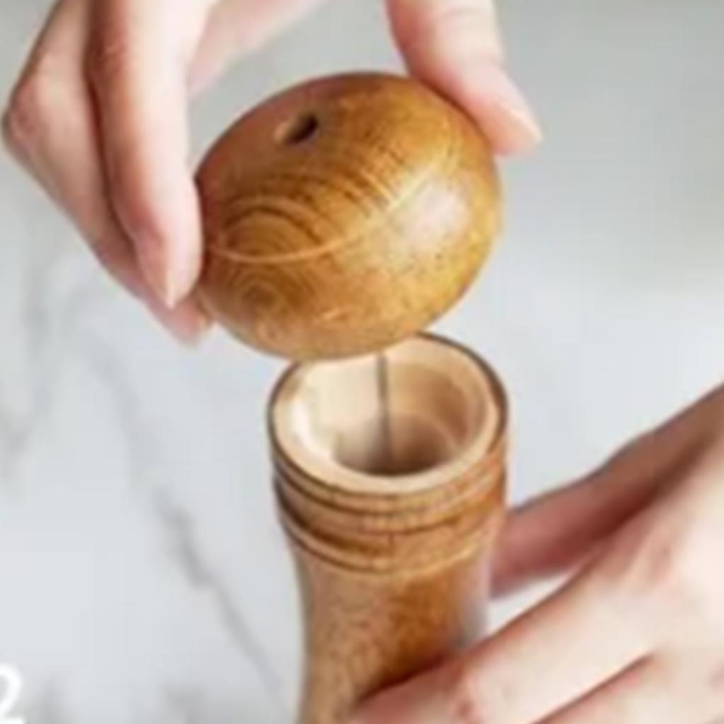 Macinapepe in Legno da 10 pollici Regolabile Portatile Macina Sale Pepe da Cucina per Sale Marino Sale Himalayano