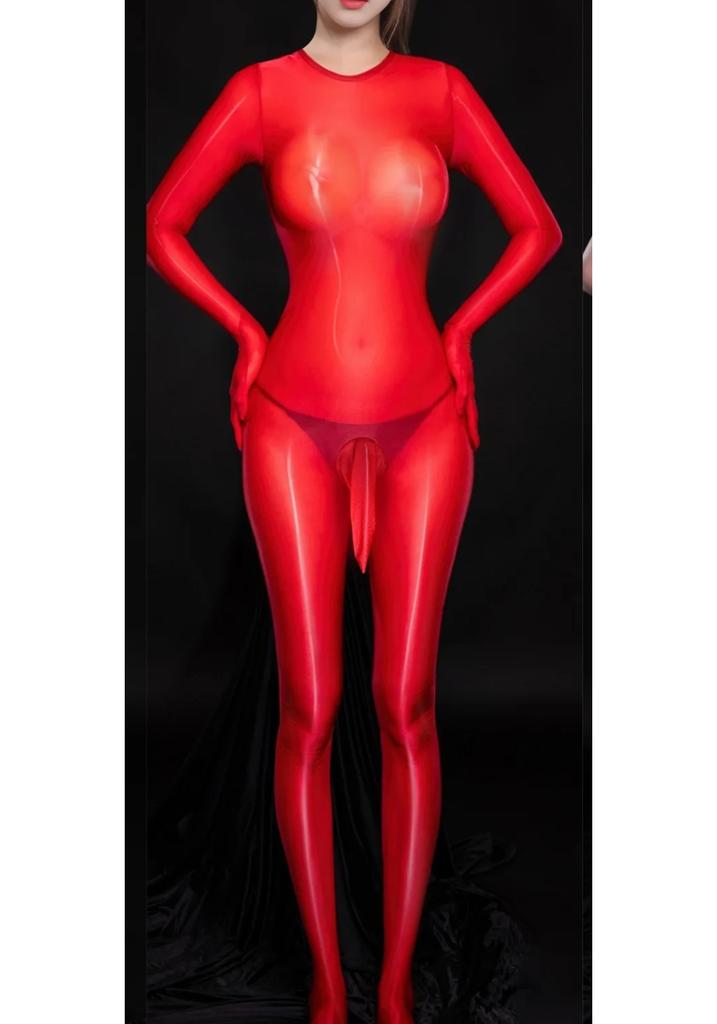 Sm Glossy Smooth Sexy Pouch Elephant Nose Jj Sheath Transparent Full Coverage Bodysuit Women Rompers Hot Sexy Women Yh39