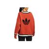 adidas Originálny pletený vianočný sveter s výstrihom do V a vyšívaným logom pre ženy, oranžový HS9520