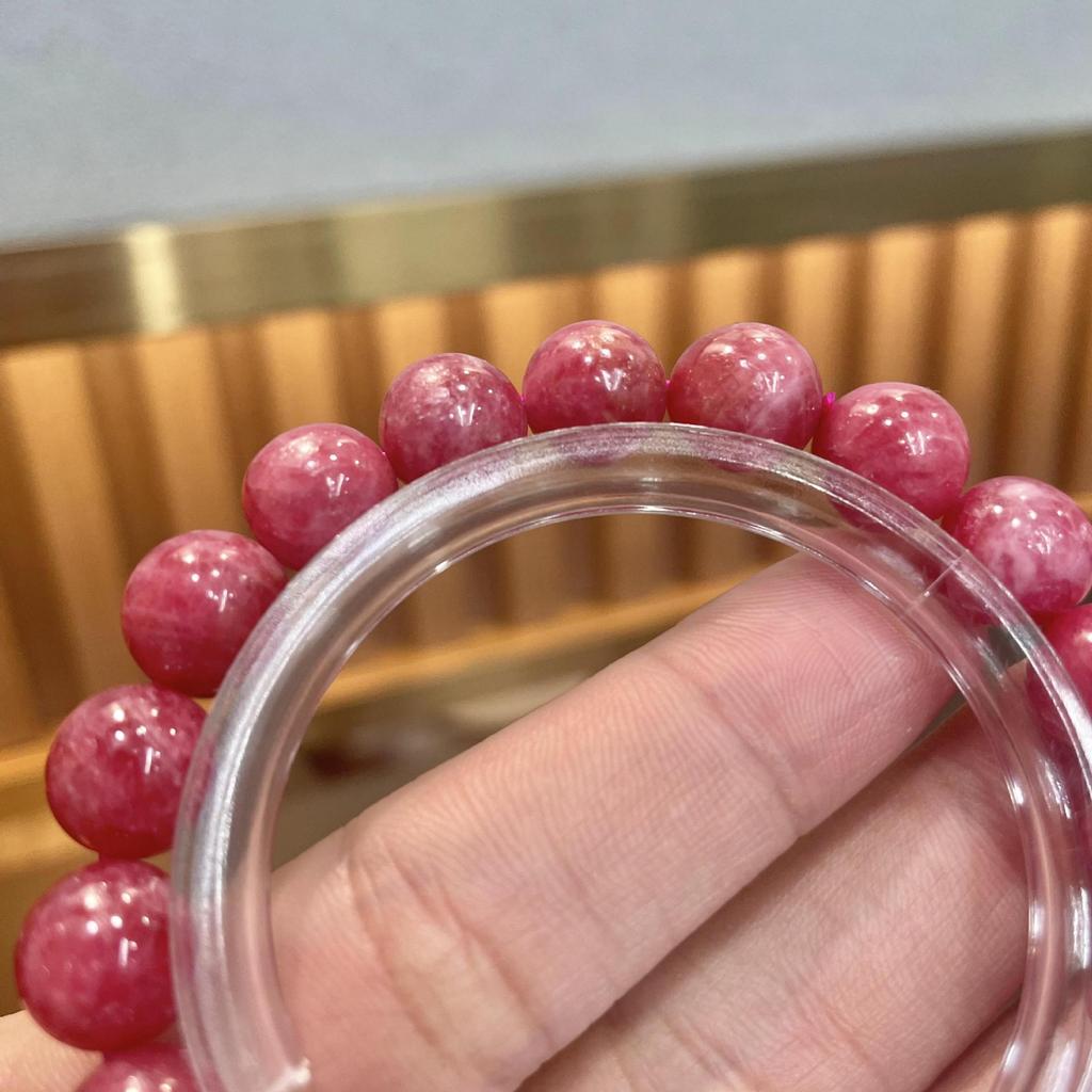 Collectible Jade Brazilian Rose Hui Bracelet Single Ring Beaded Rose Red Natural Crystal Bracelet Women'S Jewelry