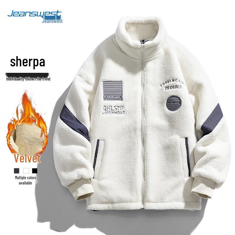 

JEANSWEST Unisex Winter Lamb Fleece Padded Jacket 4XL