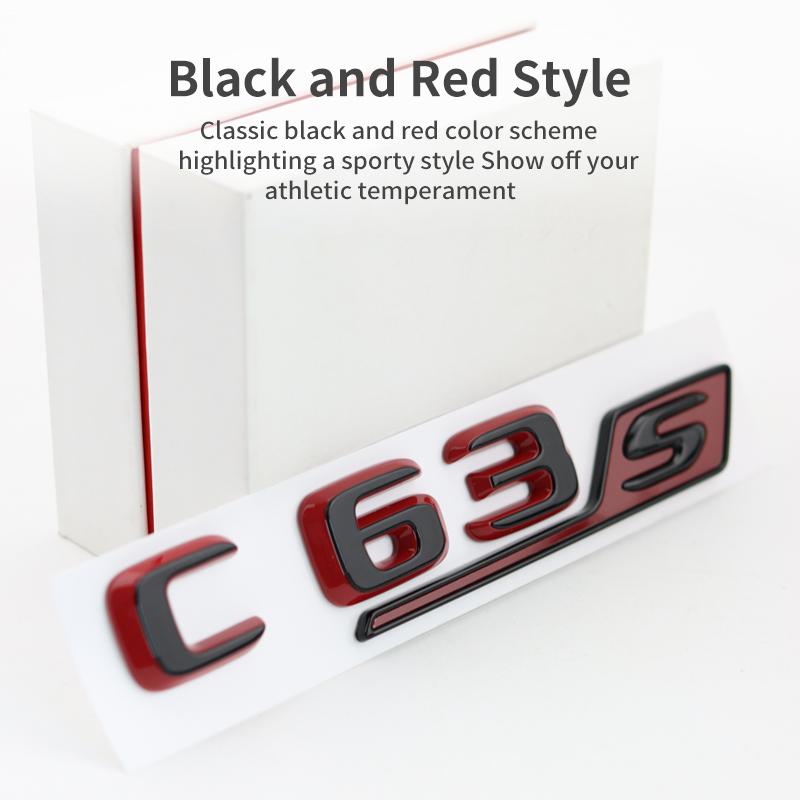 Suitable for Mercedes Benz rear letter sticker C63S GT63S S63LGLE53 SL63S modification W205 W206 C190 X290 W167 black red versi WD1