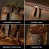 Genuine Leather Bag Handmade Cowhide Backpack Men's Large-capacity Motorcycle Men's Bag Cycling Travel Leather Bag Tide Brand Computer Backpack