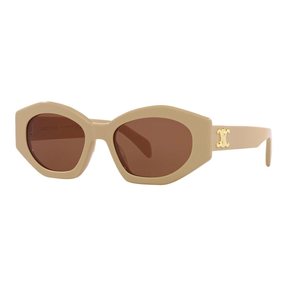 

Celine Logo Mirrored Acetate Irregular Sunglasses Women sunglasses Brown CL40238UBEIGE 55,Brown