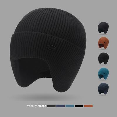 Autumn Winter Men Women Ear Protection Warm Hat Knitted Wool Thick Riding Windproof Outdoor Ski Hat
