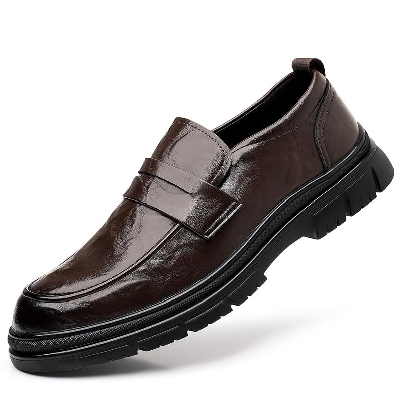High Quality Cowhide Casual Shoes Handmade Loafers Men Footwear New British Style Dress Shoes Classic Leather Fashion Flats