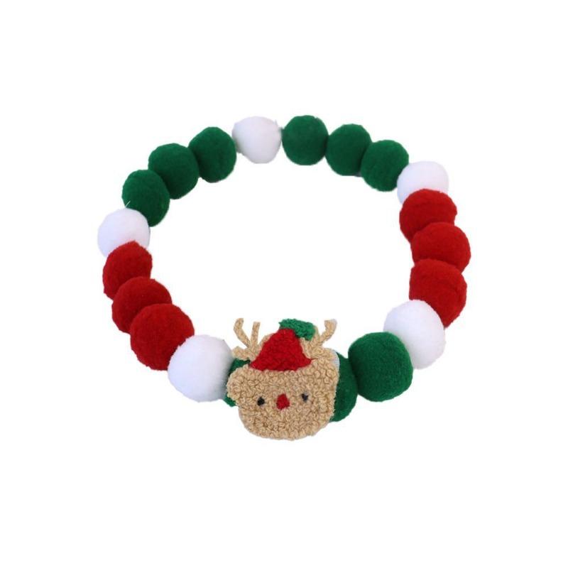 Pet Christmas Furball Collar for Spring Festival and Halloween Decorations Pet Collar for Cute Cats and Big Dogs Necklace