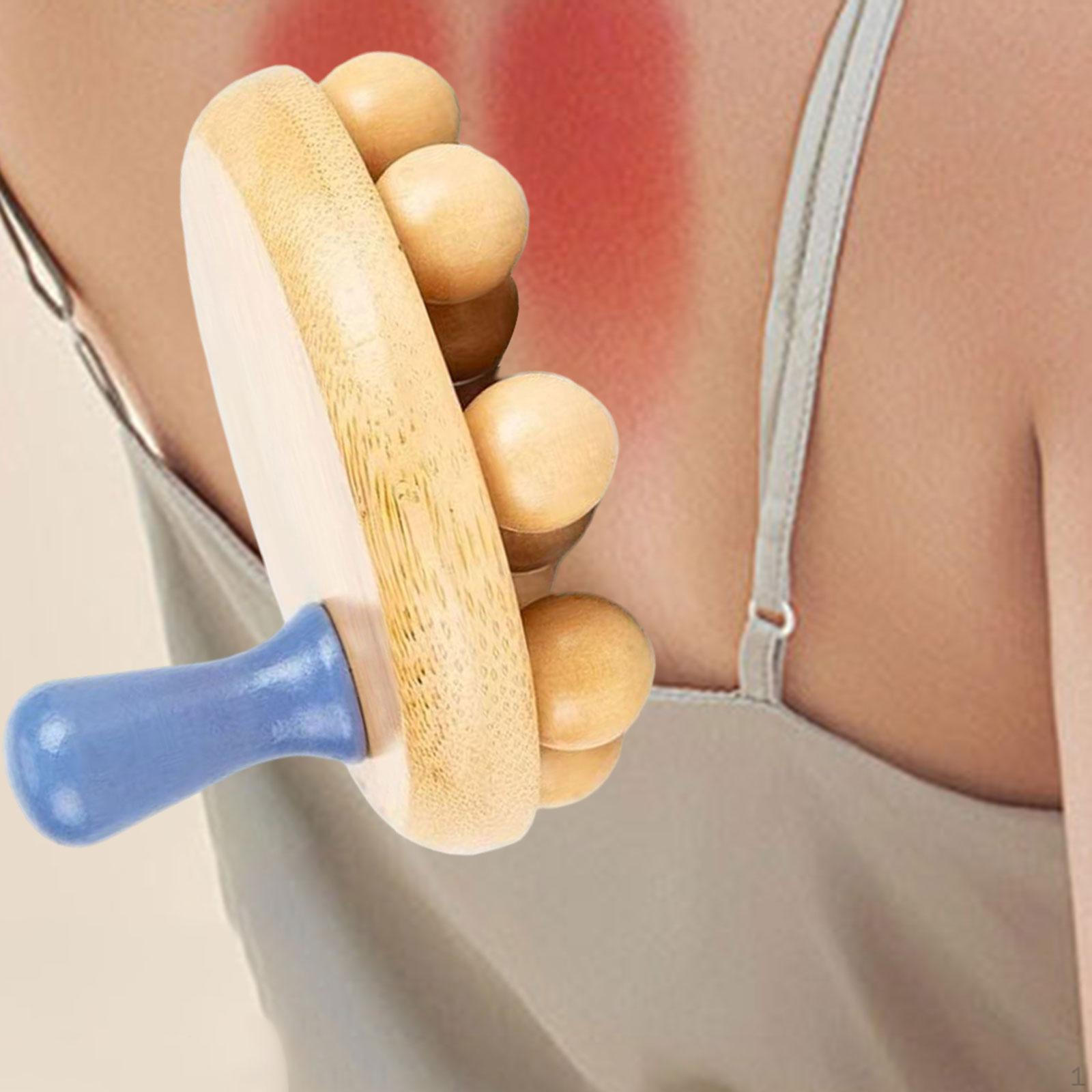 

Wooden Massage Body Brush 12 Beads Handheld Compact Guasha Scraping Comfortable