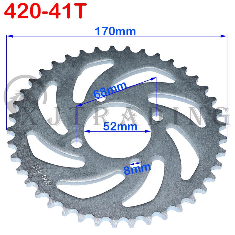 Motorcycle 420/428 Chain 31T/37T/41T/48T 52MM Rear Chain sprocket for Chinese ATV Quad Pit Dirt Bike Motor Moped Accessories