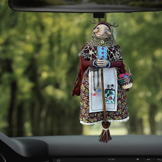 Automobile Pendant Handmade Kitchen Witch Doll Multipurpose Halloween Witch Figurine Luck Charm Home Decoration