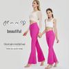 Large Size Parent-Child Flared Yoga Pants with Seamless Design for Running and Fitness