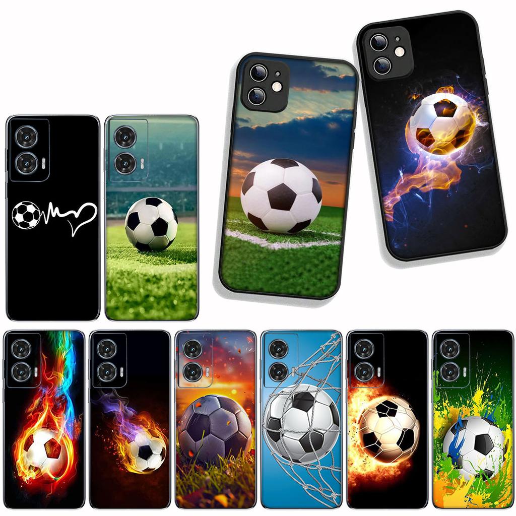 for Motorola Moto G54 G05 G24 G55 G75 G85 G15 G57 G86 Power Edge 50 30 Ultra Fusion neo Pro Case Football No5 Soccer Number No 5