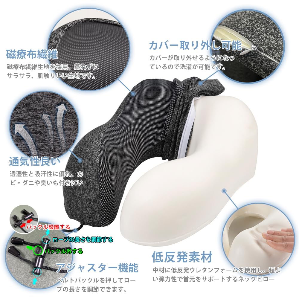 Portable Airplane Neck Memory Foam Neck Pillow with Large New Design for Face Neck Pain Travel Cushion Eye Storage Comfortable Sleep for Overnight