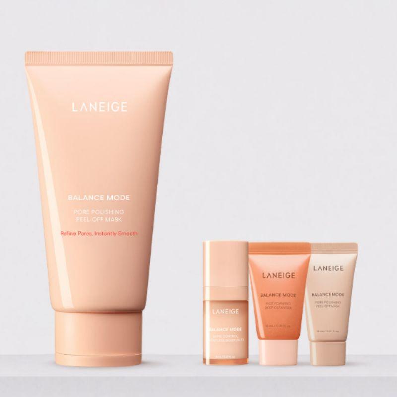 LANEIGE Маска-пилинг для лица Balance Mode 100 мл + Бесплатный увлажняющий крем 7 мл, Маска-пилинг 10 мл и Очищающее средство 10 мл Подарочный набор
