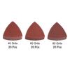 uxcell Triangular Hook and Ring Sandpaper, 40, 60, and 80 Grit, 3-1/8" Aluminum Oxide Sanding Pad, Mouse Detail Sander Paper, Multi-Tool Sheet Set, 20