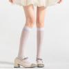 Summer Thin Silk Solid Over the Calf Socks for Womens Japanese Style JK Diamond Striped Pattern Student Long Stockings