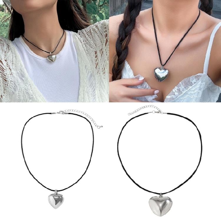 Loves Heart Clavicle Chain Women Girls Velvets Rope Necklace Party Birthday Gift