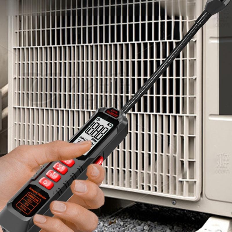 Halogen Leak Tester CFCs HCFCs Gas Tester with Light & Alarm Leak Detector 0-1000PPM AC Sniffer