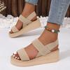 Fashion Wedge Shoes for Women 2025 New Summer Women's Sandals Lightweight and Comfortable Platform Sandals Simple Black Ladies Sandals