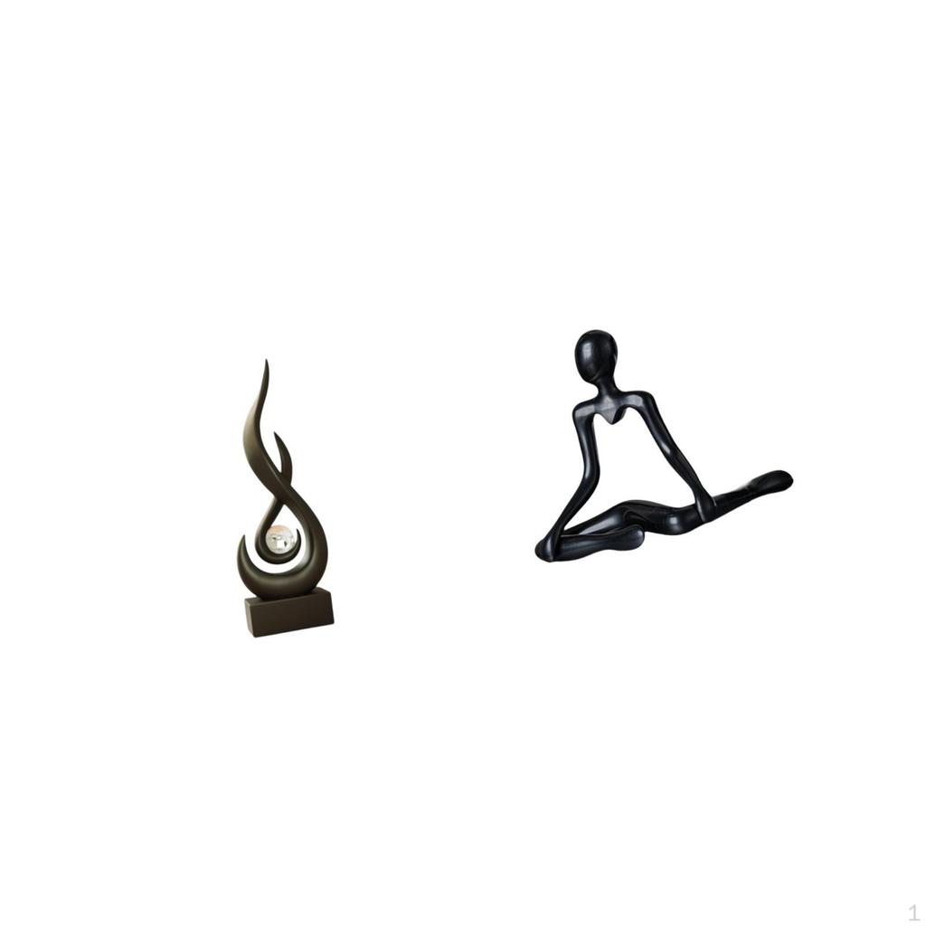 Abstract Flame Thinker Resin Sculpture Modern Art Figurine Creative Desktop Ornament for Living Room