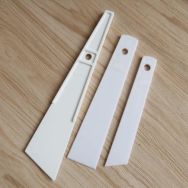 White Plastic Gumming Board Smear Glue Scraper Handmade Carving Stitching Sewing Leather Craft Tools