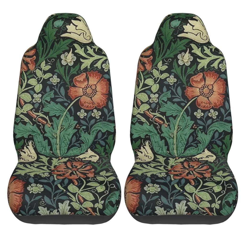 Housses de siège auto style vintage fleurs et plantes botaniques pour femme homme Universel Protection Sièges Auto Avant Convient pour Voiture SUV