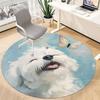 1PC Puppy Butterfly Office Round Area Rug,  Mat Suitable ForOffice, Under Office Chairs Bedroom Living Room Home Decor, Room Deco