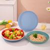 Wholesale Wheat Straw Plate Dessert Plate Snack Fruit Plate Restaurant Anti-drop Vegetable Plate Household Round Plate