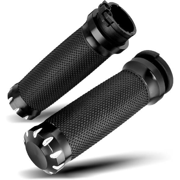 

PBYMT 1inch Handlebar Grips, Cable Throttle Control Hand Grips Fit for Harley ’96-Later XL, ’96-’07 Touring, ’02-’17 VRSC, ’08-’13 XR, чорний