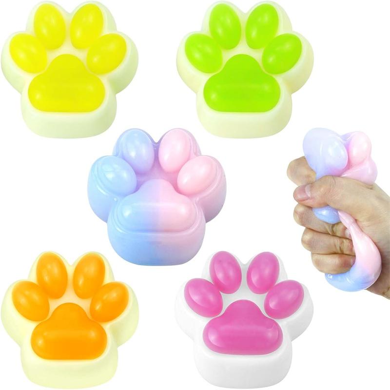 Cat Paw Squishy Toy Soft Squeeze Pinch Toys for Stress Relief Family Squishy Funny Fidget Gifts for Children Adults Party Favors