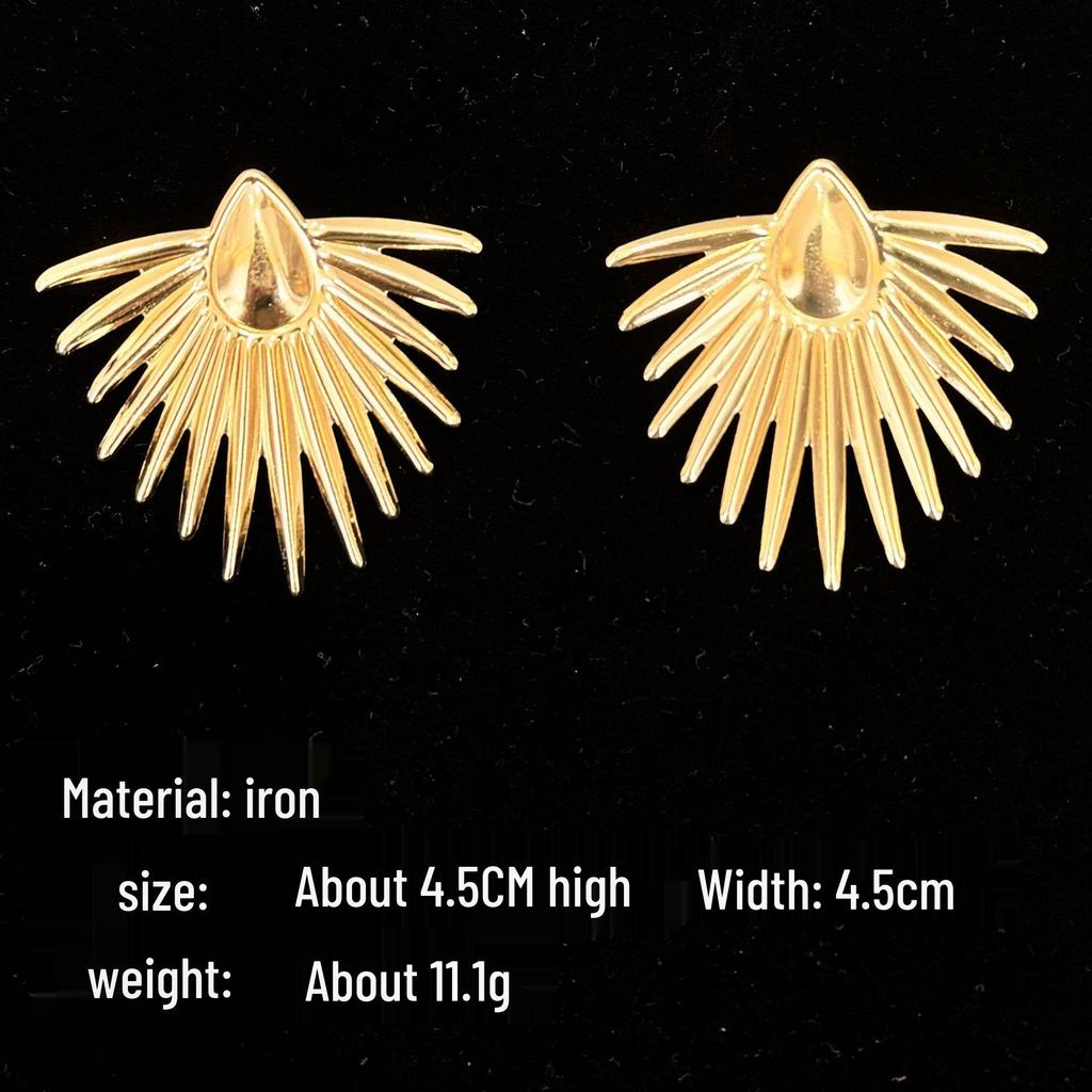 European and American Geometric Metallic Stud Earrings - Creative and Unique Style for Women
