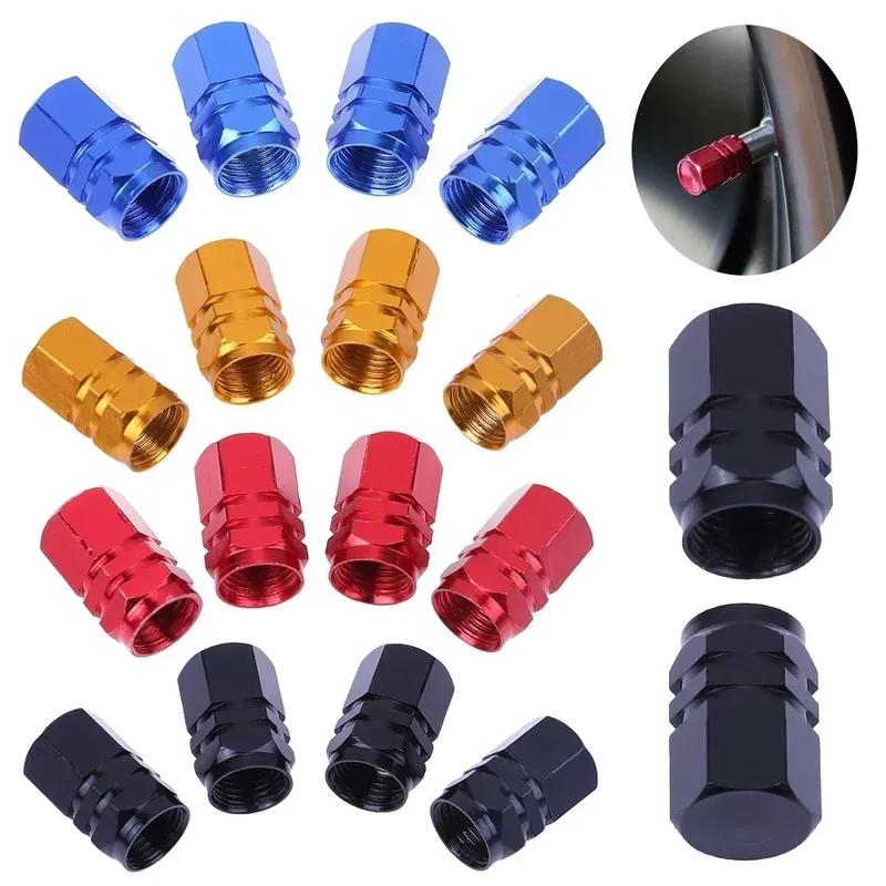 4PCS Car Tire Stem Valve Caps Aluminum Alloy Car Wheel Tire Valve Rim Stem Covers Airdust Waterproof For Automobiles Motorcycle